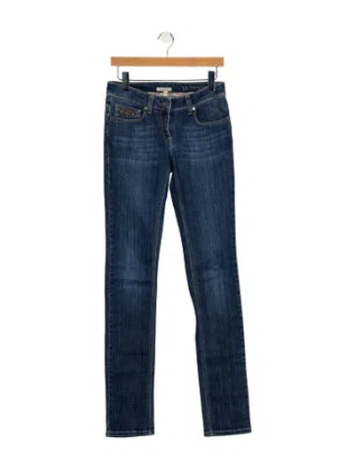 Pre-owned Burberry Low-rise Straight Leg Jeans In Blue