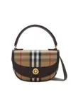 Burberry Check Motif Crossbody Handbag With Removable Strap In Nude