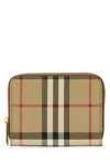 Burberry Monogram Zip Around Wallet Check Pattern In Multi