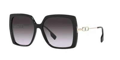 Pre-owned Burberry Luna Be 4332 Black/grey Shaded (30018g) Sunglasses