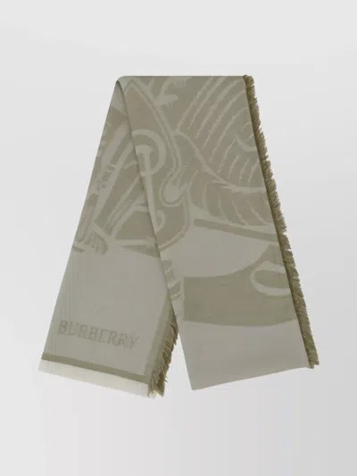 Burberry Luxe Cashmere Scarf With Frayed Fringed Edges
