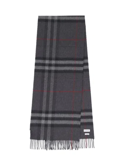 Burberry Luxurious 100% Cashmere Scarf For Women In Gray