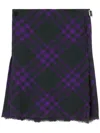 BURBERRY LUXURIOUS MULBERRY SILK 2024 SKIRT IN ROYAL IP CHECK FOR WOMEN