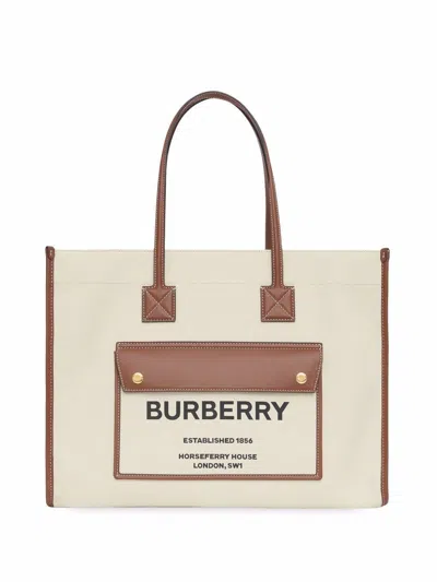 Burberry Luxurious Nattan Tote Handbag For Women In White