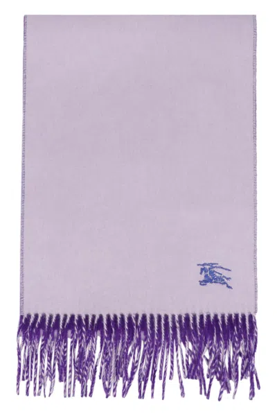 Burberry Luxurious Reversible Cashmere Scarf For Men In Lilac In Purple