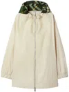 Burberry Checkered Hood Cotton Parka In Soap