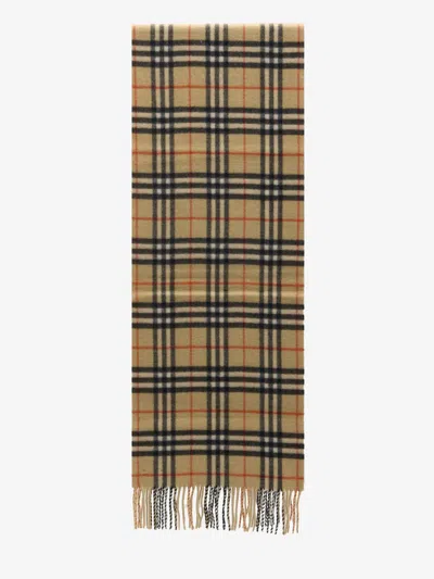 Burberry Lola Scarf With Check Motif In Beige