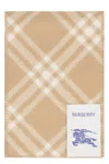 BURBERRY LUXURY WOOL CHECK SCARF FOR MEN IN BEIGE