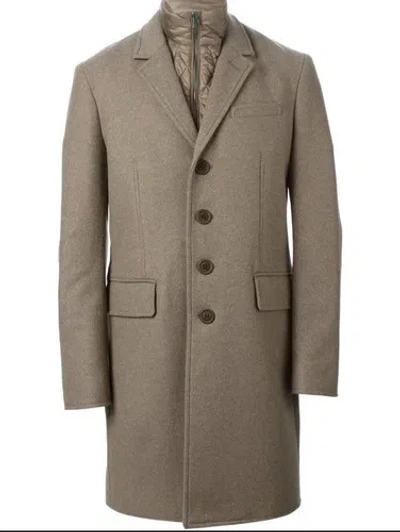 Pre-owned Burberry Lyndson 3-in-1 Taupe Wool Cashmere Vest + Overcoat Long Coat Sz Xl In Beige