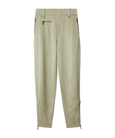 Burberry Lyocell Tailored Trousers In Skylark