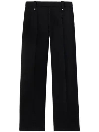 Burberry Pleat-detailing Straight-leg Trousers In Black