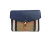 BURBERRY MACKEN SMALL REGENCY BLUE HOUSE CHECK LEATHER CROSSBODY BAG