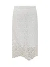 Burberry Macram Ace Pencil Skirt In Optic White