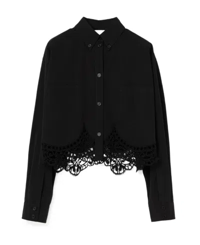 BURBERRY BURBERRY LACE-DETAILED LONG-SLEEVED SHIRT