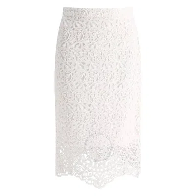 Burberry Macrame Floral Lace Applique Cotton Skirt