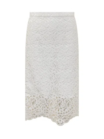 BURBERRY BURBERRY MACRAMÉ LACE SHEATH SKIRT