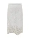 Burberry Macram Ace Pencil Skirt In White