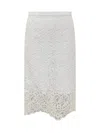 Burberry Macram Ace Pencil Skirt In White