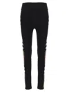 Burberry Stretch-jersey Check-trim Leggings In Black