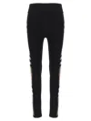 Burberry Womens Black Madden Check-panels Stretch-woven Leggings