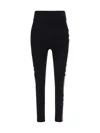 Burberry Leggings In Stretch Jersey With Check Inserts In Black