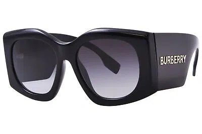 Pre-owned Burberry Madeline Be4388u 30018g Sunglasses Women's Black/grey Gradient 55mm In Gray