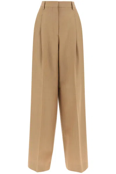 Burberry 'madge' Wool Pants With Darts In Cream
