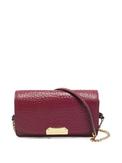 Pre-owned Burberry Madison Chain Mini Bag In Red