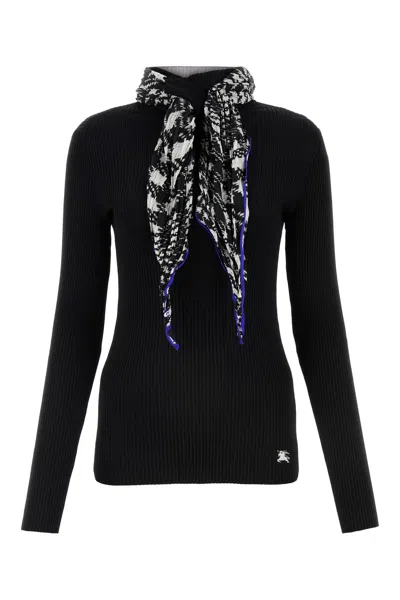 BURBERRY BURBERRY BLACK VISCOSE BLEND SWEATER