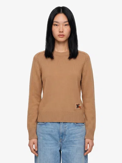 Burberry Janelle Sweater In Wool And Cashmere In Brown