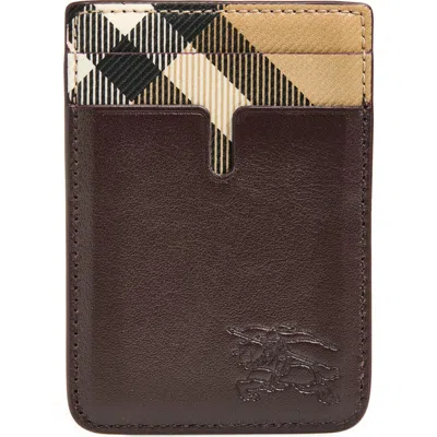 Burberry Magsafe Leather Card Holder In Brown