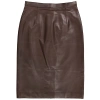 BURBERRY BURBERRY MAHOGANY HIGH-WAIST TAILORED LAMBSKIN PENCIL SKIRT