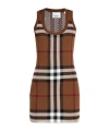 Burberry Maisie Check-print Jacquard Minidress In Brown