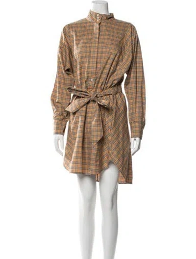 Pre-owned Burberry Malini Check Mini Dress In Neutral