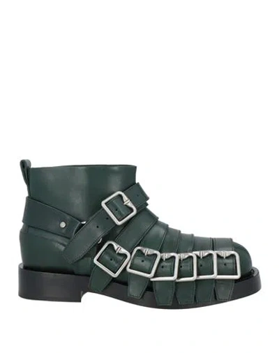 Burberry Man Ankle Boots Dark Green Size 9 Leather