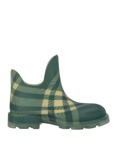 Burberry Man Ankle Boots Dark Green Size 9 Rubber