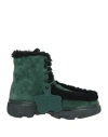 Burberry Suede Chugga Ankle Boots With Real Fur Inner In Green