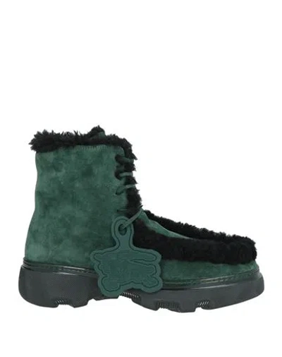 BURBERRY BURBERRY PRORSUM MAN ANKLE BOOTS GREEN SIZE 9 LEATHER