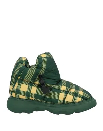 Burberry Man Ankle Boots Green Size 9 Textile Fibers