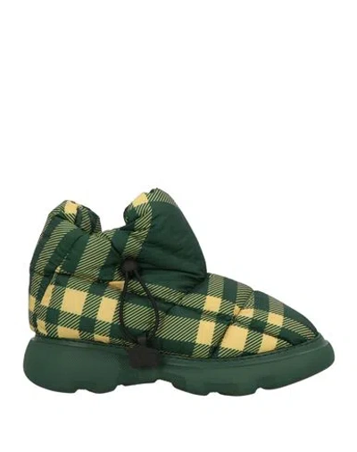 Burberry Man Ankle Boots Green Size 9 Textile Fibers