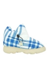 Burberry Checked Drawstring Padded Boots In Blue