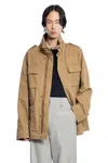 Burberry Beige High Neck Jacket With Ekd Embroidery On The Front In Cotton Man