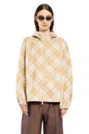Burberry Check Jacket In Beige