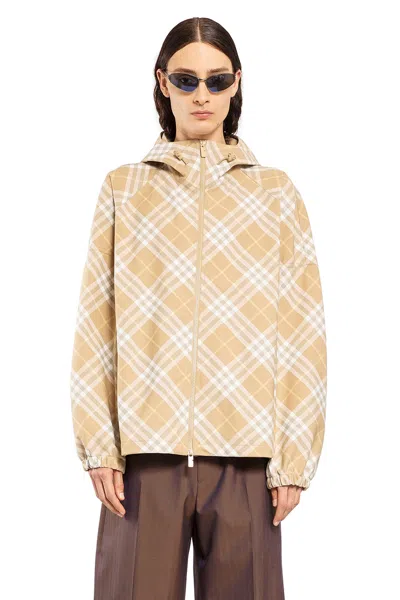 Burberry Check-print Hooded Jacket In Neutral