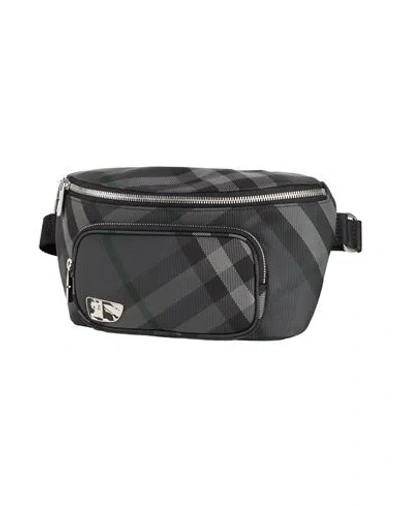 Burberry Man Belt Bag Charcoal Size - Polyamide, Polyurethane In Gray