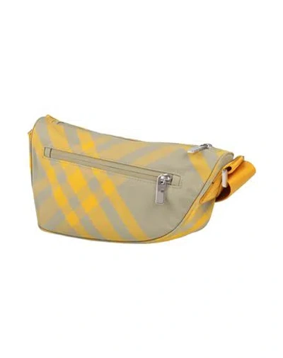 Burberry Man Belt Bag Ocher Size - Polyamide, Cow Leather In Yellow