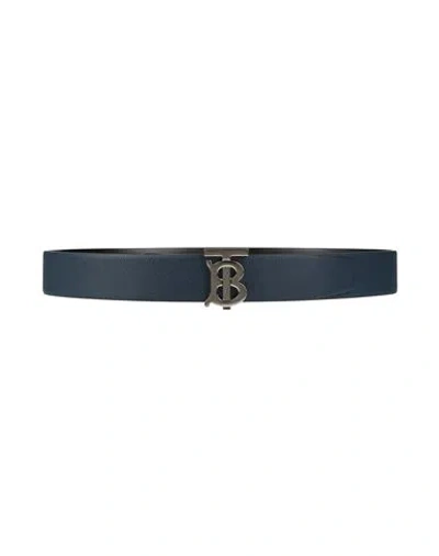 Burberry Man Belt Midnight Blue Size 39.5 Cow Leather