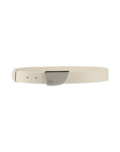 Burberry Man Belt Off White Size 38 Calfskin In Neutral