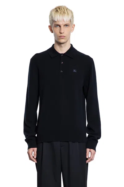 BURBERRY LONG-SLEEVE CASHMERE BLEND POLO SHIRT