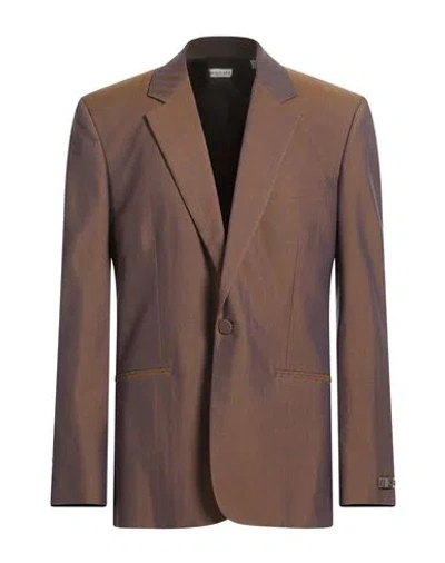 Burberry Man Blazer Brown Size 36 Virgin Wool In Purple